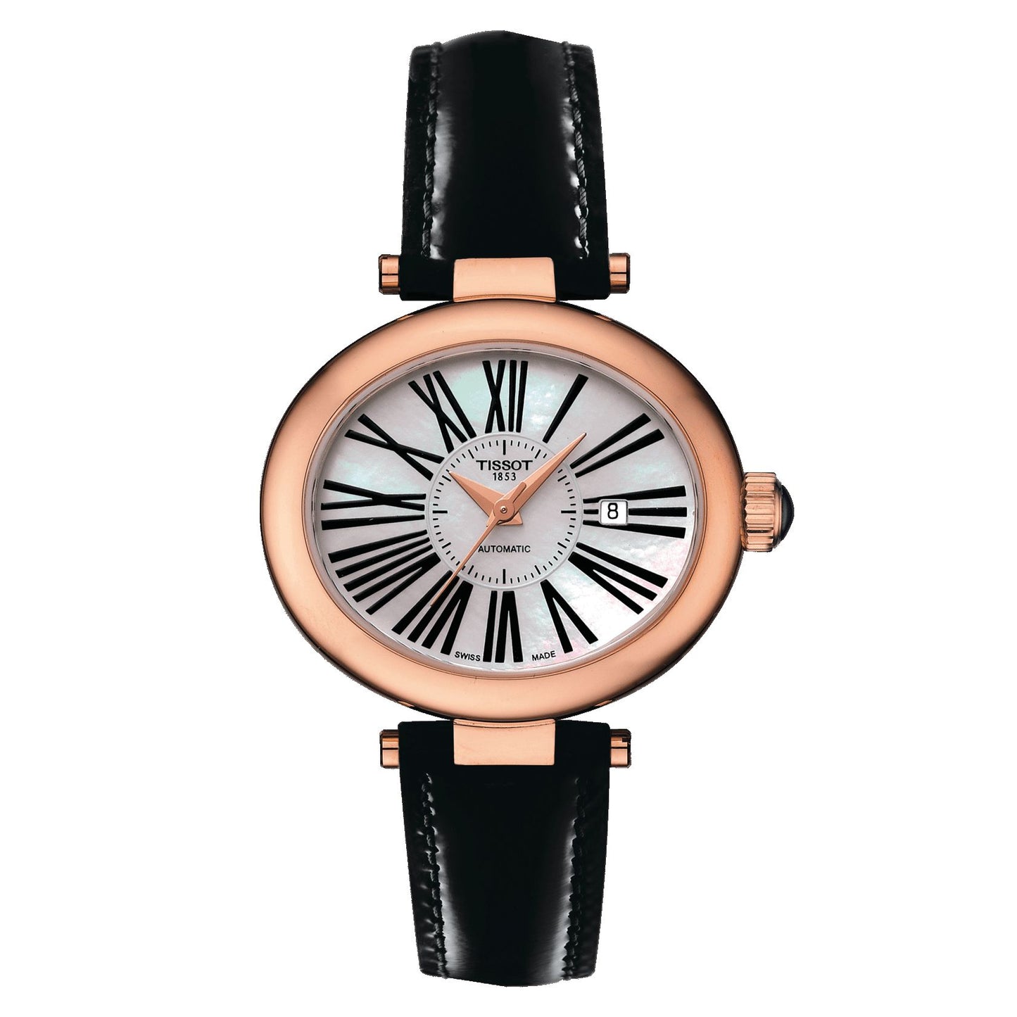 Tissot Glamorous Lady Automatic 18K Gold (Leather, Black) Roman