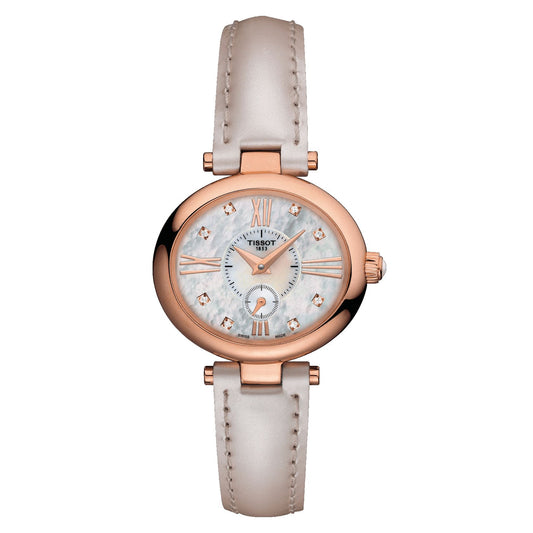 Tissot Glamorous Lady 18K Gold (Leather, Beige) Roman And Diamonds