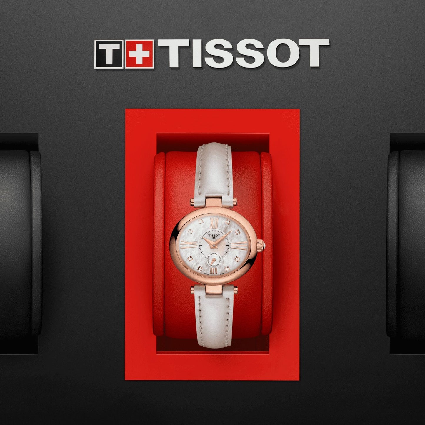 Tissot Glamorous Lady 18K Gold (Leather, Beige) Roman And Diamonds