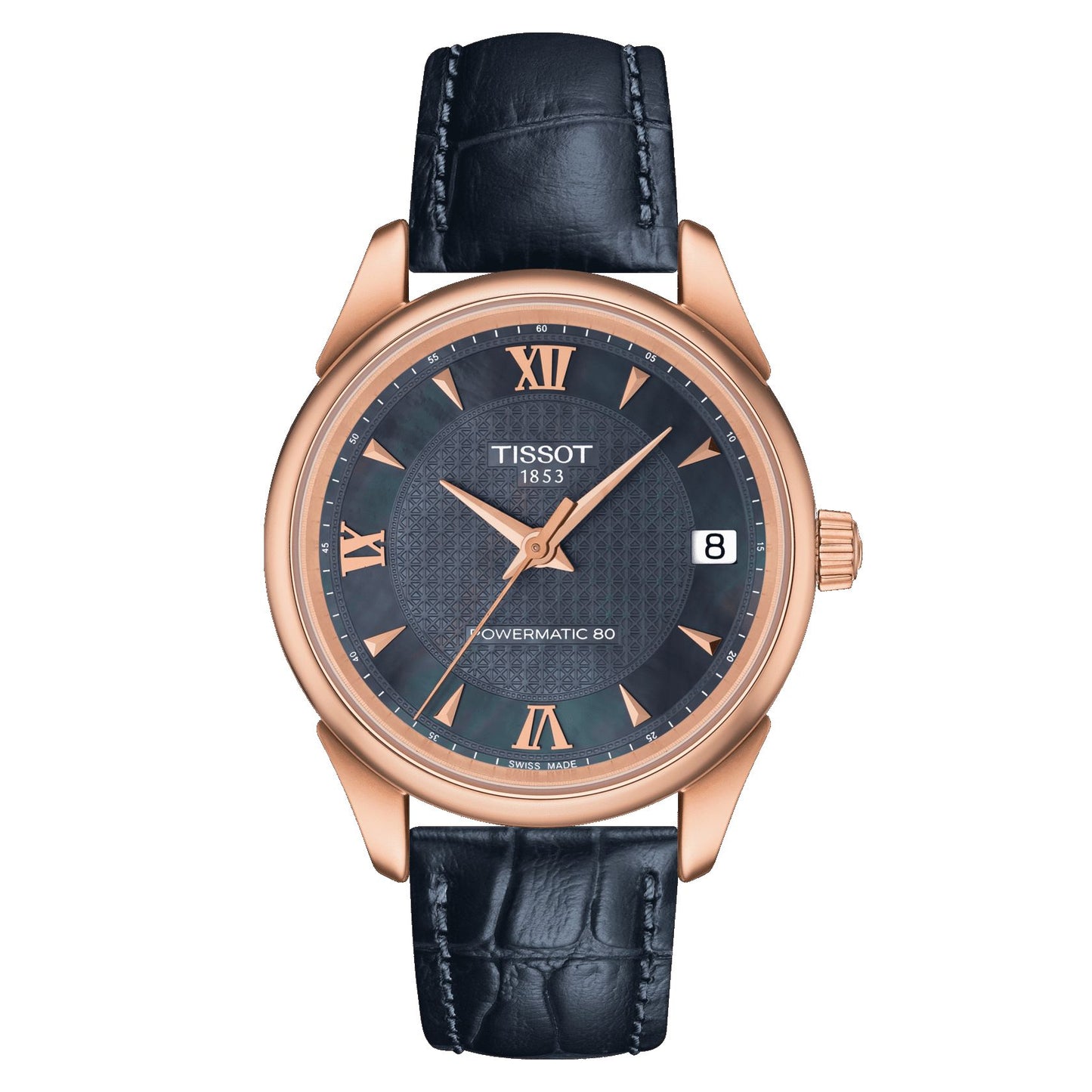 Tissot Vintage Powermatic 80 Lady 18K Gold (Leather, Grey) Roman And Indexes
