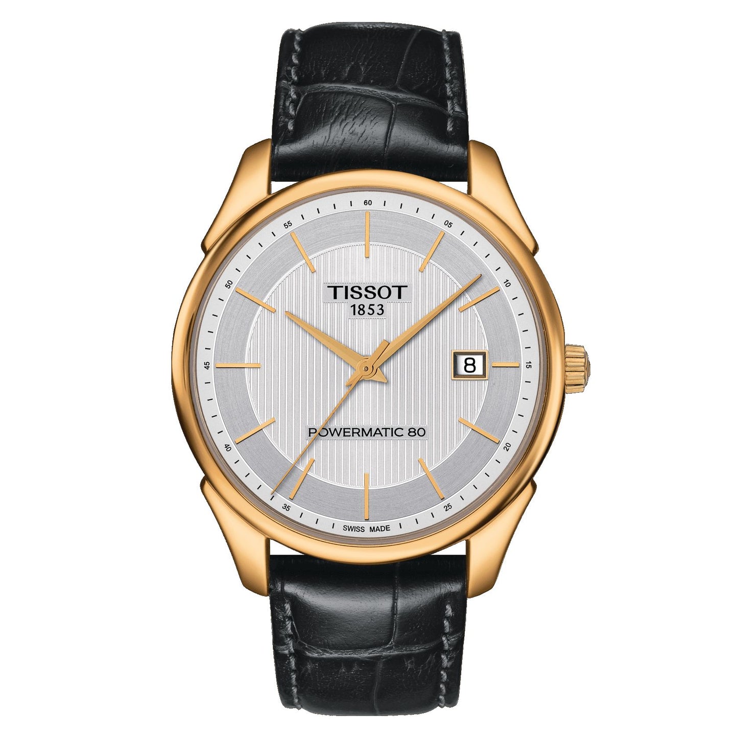 Tissot Vintage Powermatic 80 18K Gold (Leather, Black) Indexes