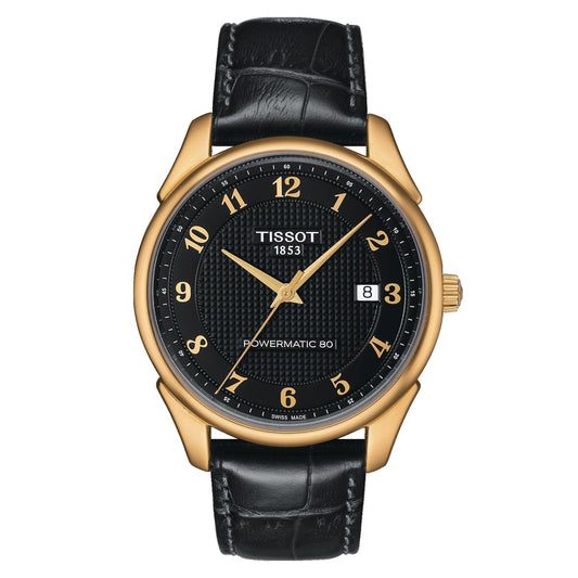 Tissot Vintage Powermatic 80 18K Gold (Leather, Black) Arabic