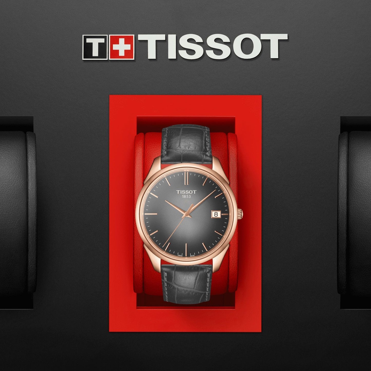Tissot Vintage 18K Gold (Leather, Grey) Indexes