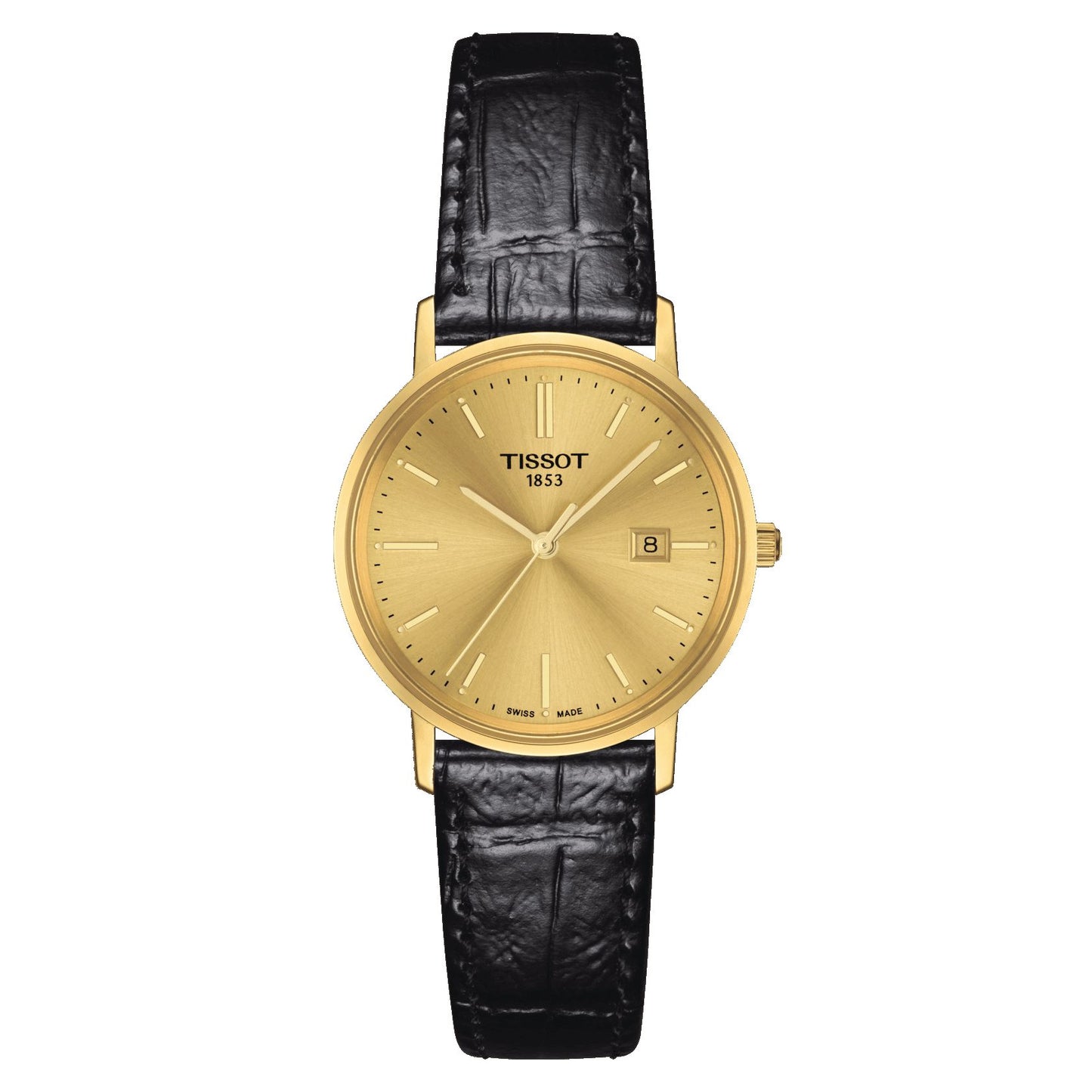 Tissot Goldrun Sapphire Lady 18K Gold (Leather, Black) Indexes