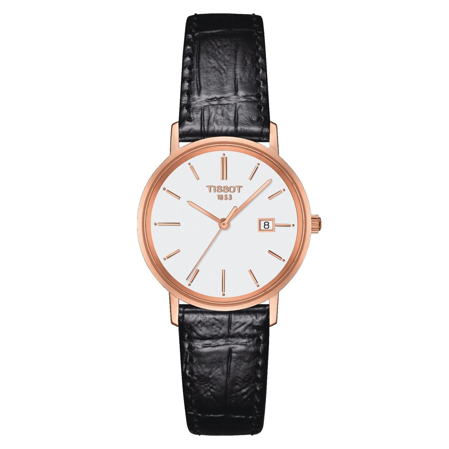 Tissot Goldrun Lady 18K Gold (Leather, Black) Indexes