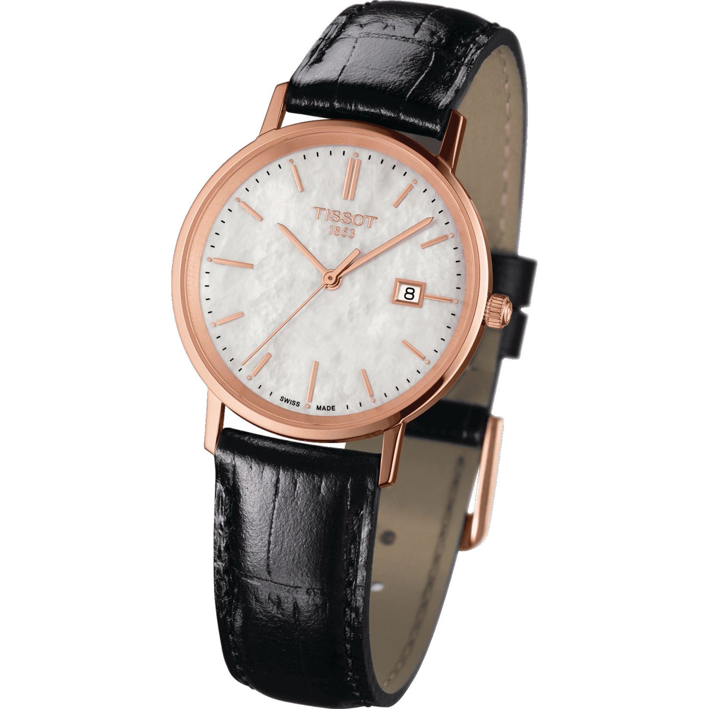 Tissot Goldrun Lady 18K Gold (Leather, Black) Indexes