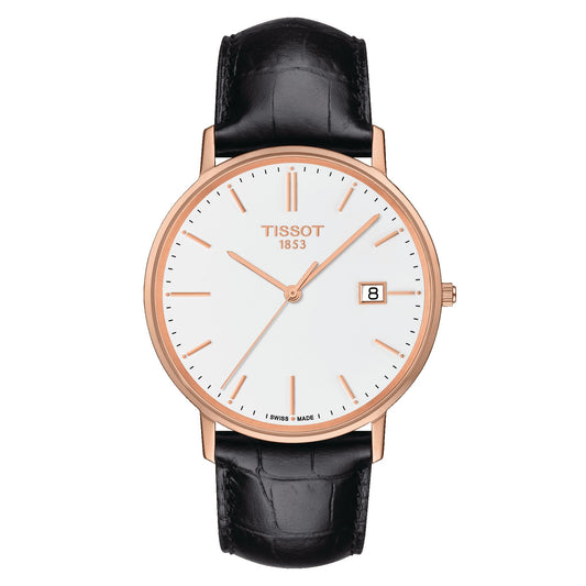 Tissot Goldrun 18K Gold (Leather, Black) Indexes