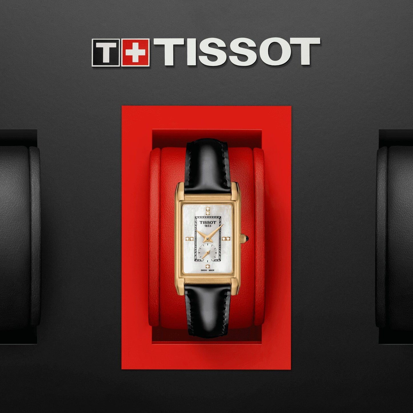 Tissot Prestigious Lady 18K Gold (Leather, Black) Diamonds
