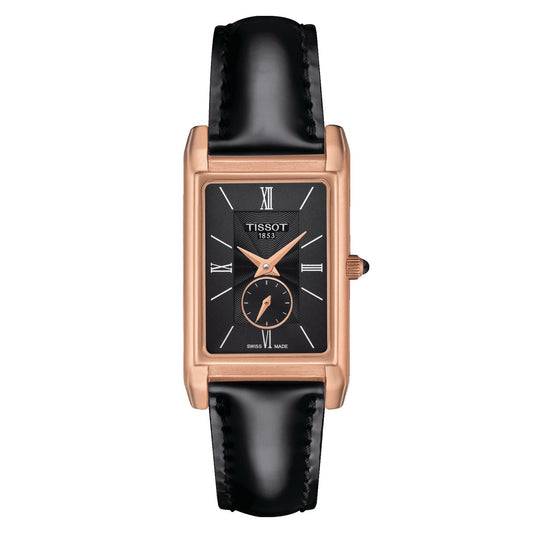 Tissot Prestigious Lady 18K Gold (Leather, Black) Roman And Indexes