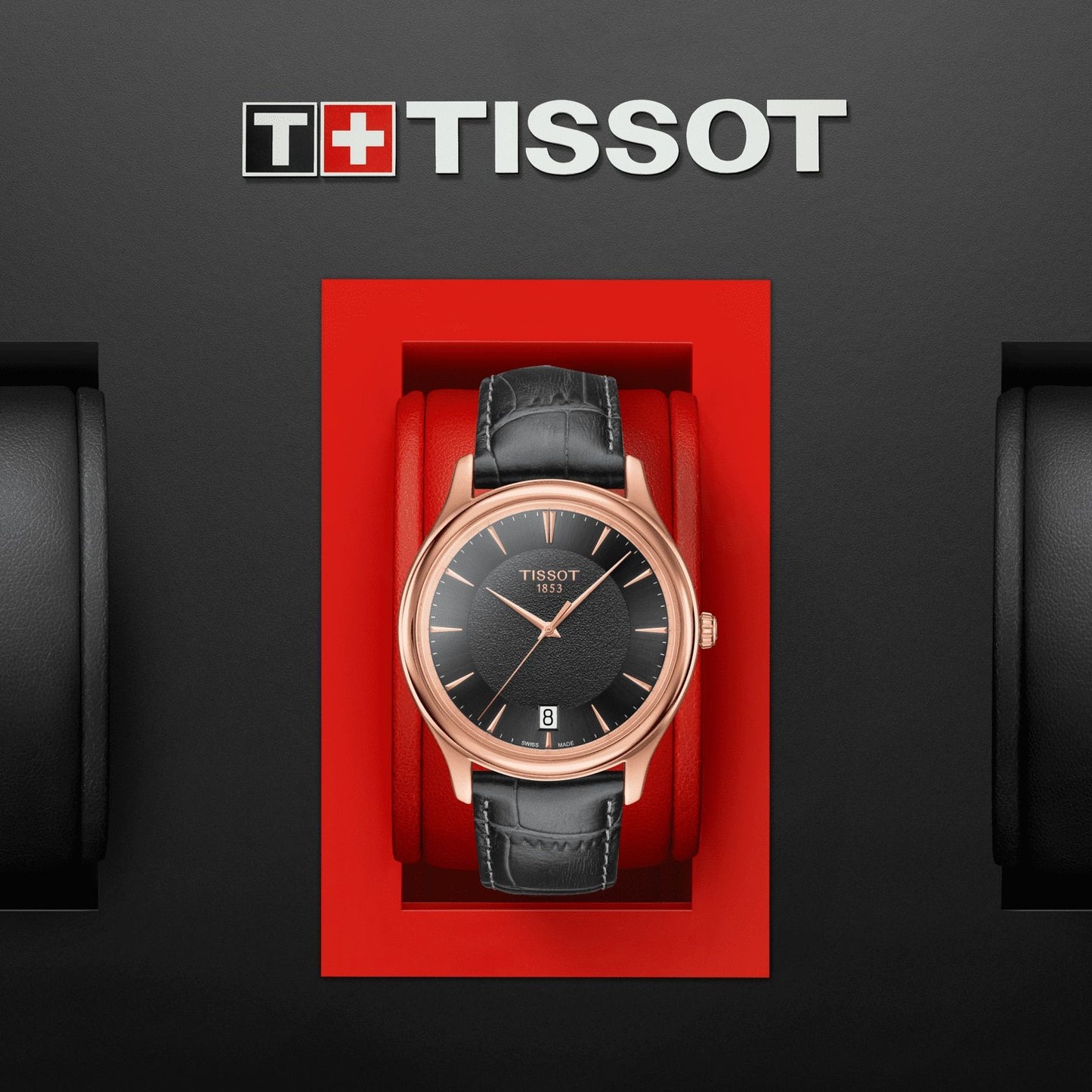 Tissot Fascination 18K Gold (Leather, Grey) Indexes