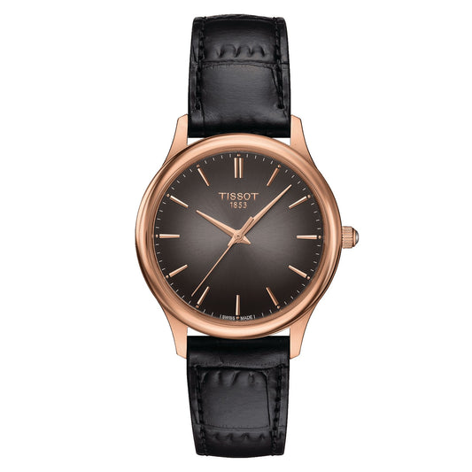Tissot Excellence Lady 18K Gold (Leather, Black) Indexes