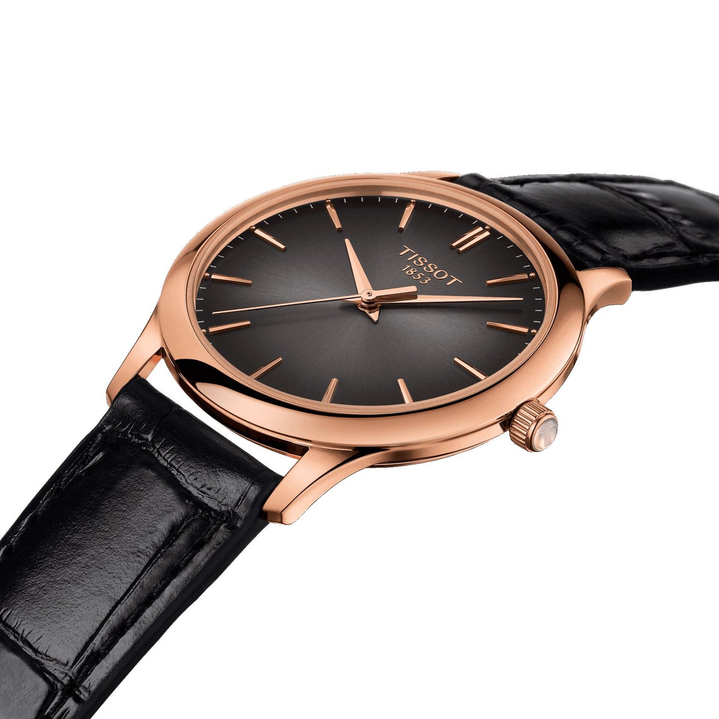 Tissot Excellence Lady 18K Gold (Leather, Black) Indexes