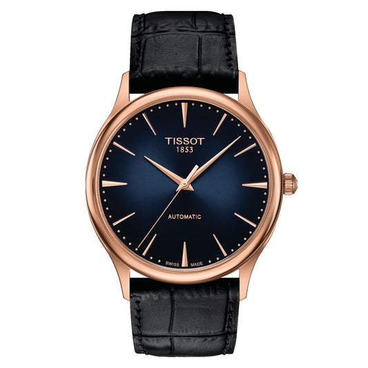 Tissot Excellence Automatic 18K Gold (Leather, Black) Indexes