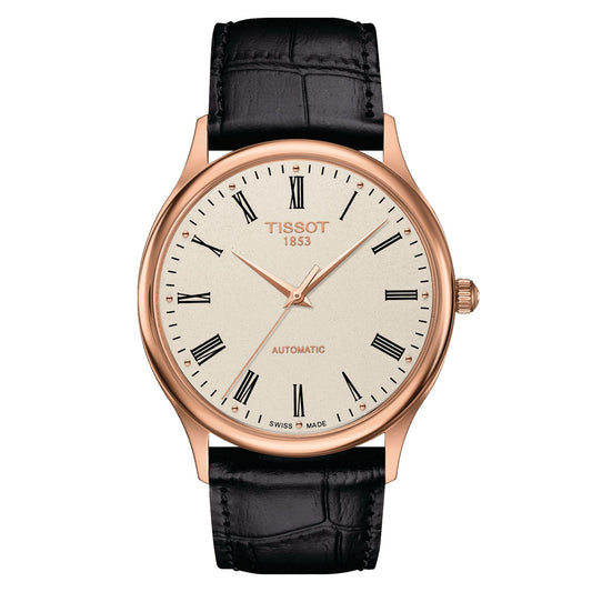 Tissot Excellence Automatic 18K Gold (Leather, Black) Roman
