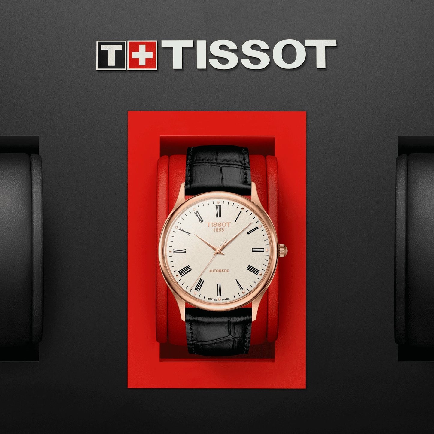 Tissot Excellence Automatic 18K Gold (Leather, Black) Roman