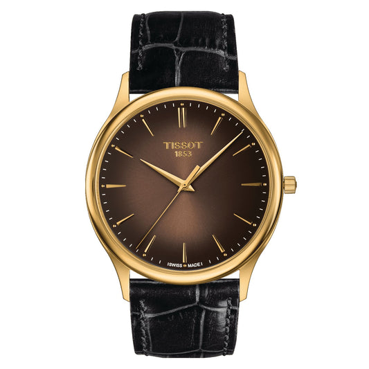 Tissot Excellence 18K Gold (Leather, Black) Indexes