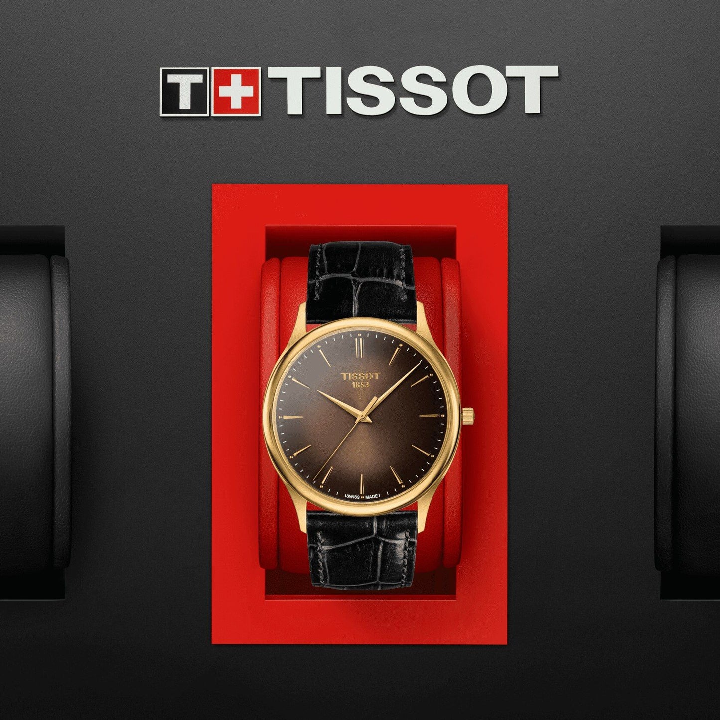 Tissot Excellence 18K Gold (Leather, Black) Indexes