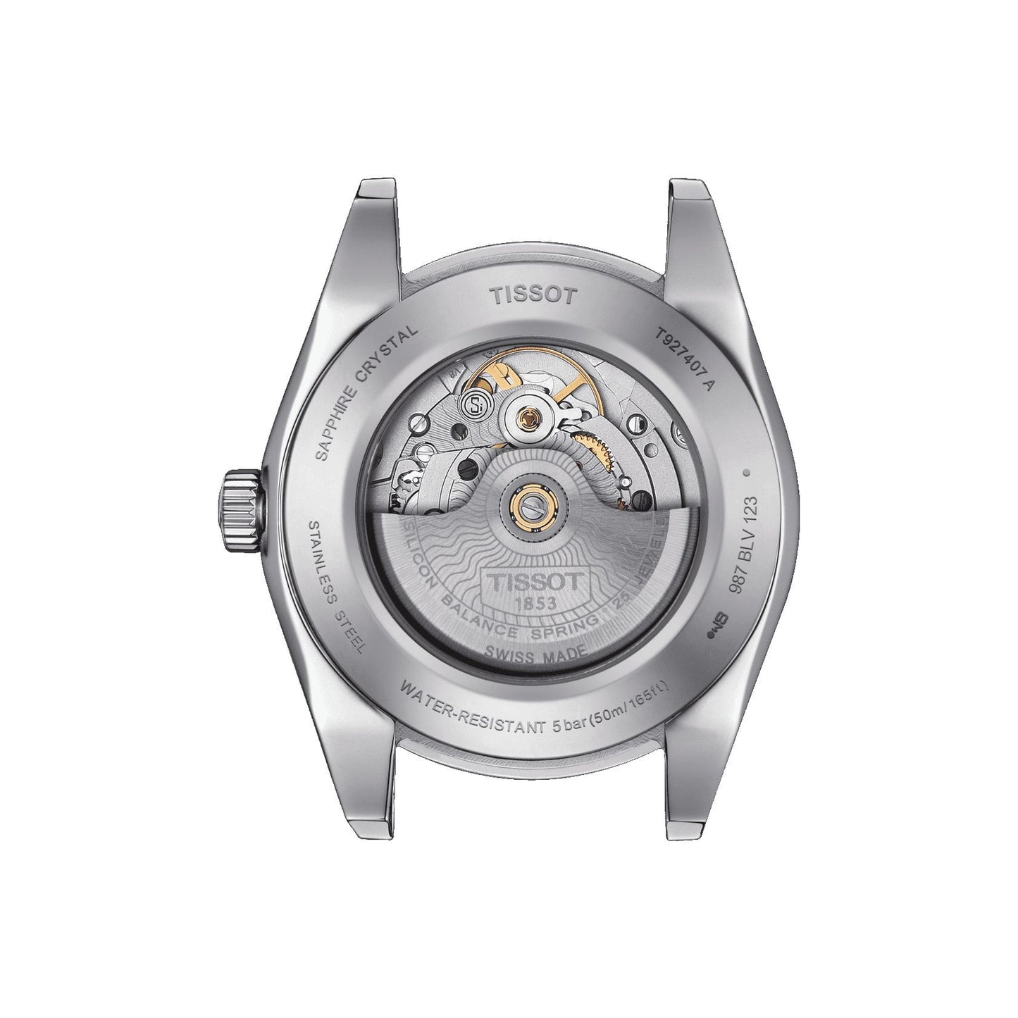 Tissot Gentleman Powermatic 80 Silicium Solid 18K Gold Bezel (Leather, Grey) Indexes