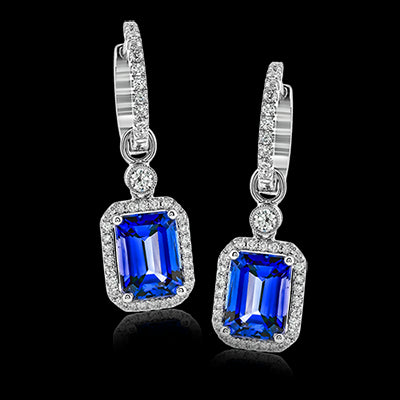 Simon G. Color Earring 18k Gold (White) 3.43 ct Tanzanite 0.45 ct Diamond