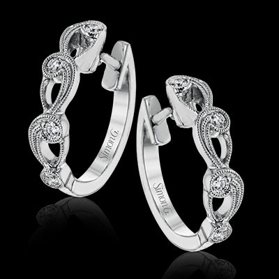 Simon G. Hoop Earring 18k Gold (White) 0.11 ct Diamond