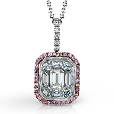 Simon G. Pendant 18k Gold (Rose, White) 0.87 ct Diamond