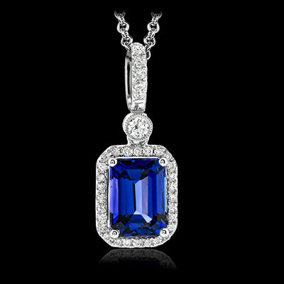 Simon G. Color Pendant 18k Gold (White) 1.95 ct Tanzanite 0.16 ct Diamond