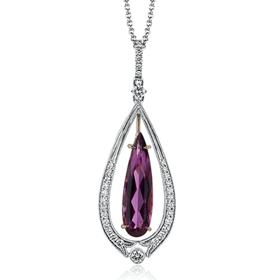 Simon G. Color Pendant 18k Gold (Rose, White) 2.16 ct Rubellite 0.32 ct Diamond