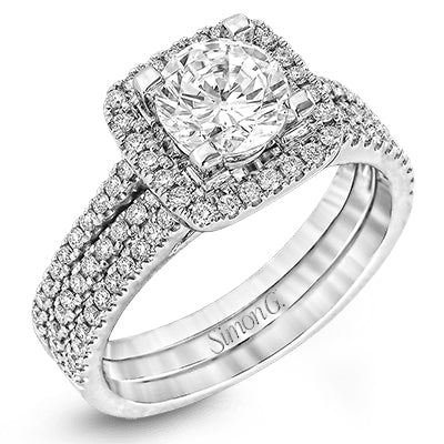 Simon G Bridal Round-Cut Halo Engagement Ring & Matching Wedding Band In 18K Gold With Diamonds (White)