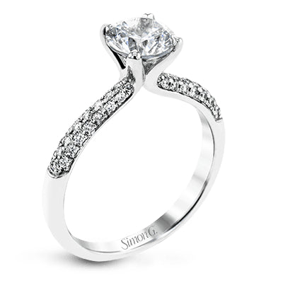 Simon G Bridal Round-Cut Engagement Ring In Platinum With Diamonds (White)