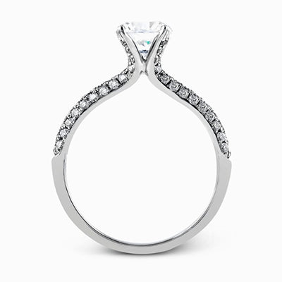 Simon G. 0.72 ctw Bridal Set 18k White Gold Round Cut Engagement Ring