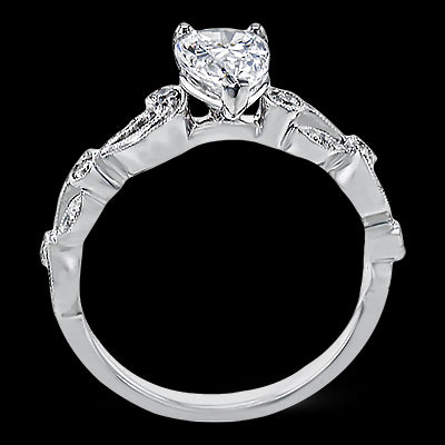 Simon G. Bridal Set 18k White Gold Pear Cut Engagement Ring