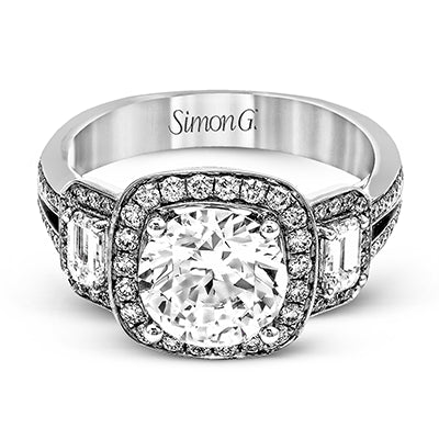 Simon G. 0.44 ctw Halo 18k White Gold Round Cut Engagement Ring