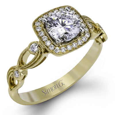 Simon G Bridal Round-Cut Halo Engagement Ring In 18K Gold With Diamonds (Yellow)