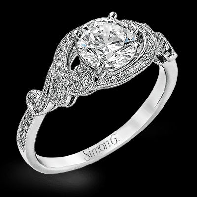 Simon G. 0.19 ctw 18k White Gold Round Cut Engagement Ring