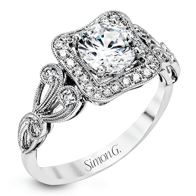 Simon G Bridal Round-Cut Halo Engagement Ring In 18K Gold With Diamonds (White)