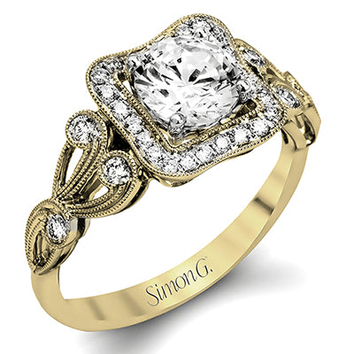 Simon G Bridal Round-Cut Halo Engagement Ring In 18K Gold With Diamonds (Yellow)