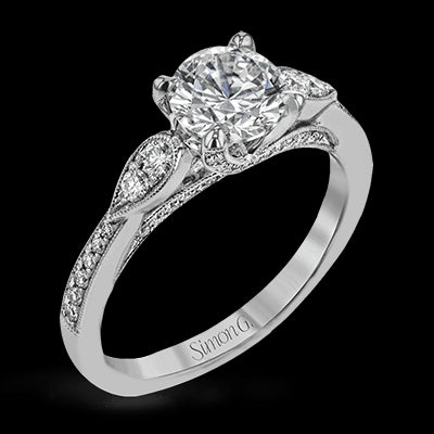 Simon G. 0.32 ctw 18k White Gold Round Cut Engagement Ring