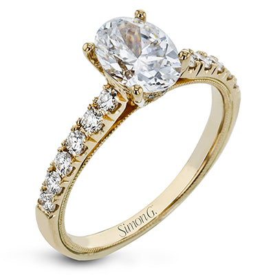 Simon G Bridal Oval-Cut Engagement Ring In 18K Gold With Diamonds (Yellow)