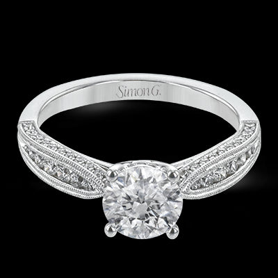 Simon G. 0.33 ctw Straight 18k White Gold Round Cut Engagement Ring
