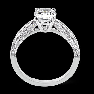 Simon G. 0.33 ctw Straight 18k White Gold Round Cut Engagement Ring