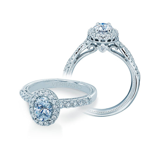 Verragio 14k White Gold Renaissance Halo Engagement Ring