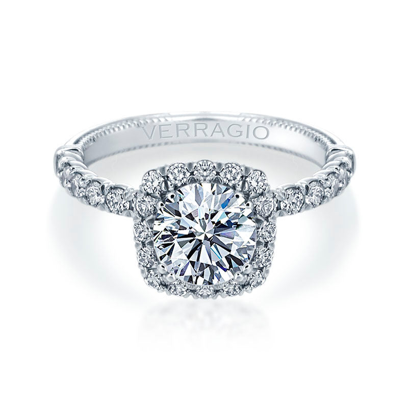 Verragio 14k White Gold Renaissance Halo Engagement Ring
