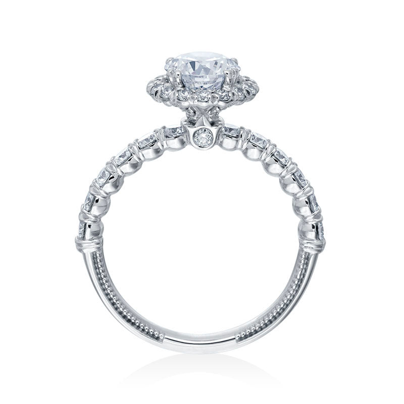 Verragio 14k White Gold Renaissance Halo Engagement Ring