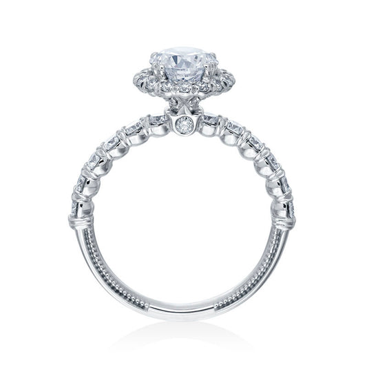 Verragio 14k White Gold Renaissance Halo Engagement Ring