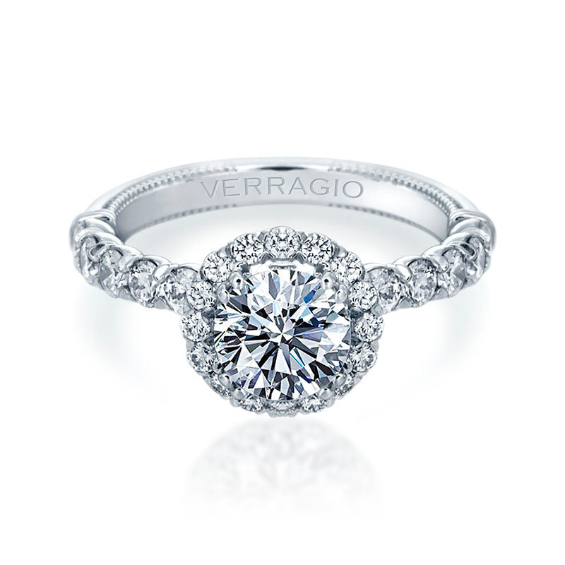 Verragio 14k White Gold Renaissance Halo Engagement Ring