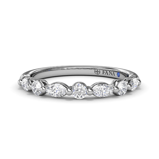 Fana Alternating Round and Marquise Diamond Wedding Band