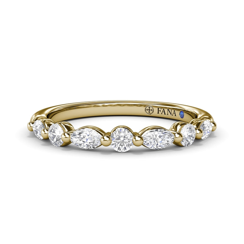 Fana Alternating Round and Marquise Diamond Wedding Band