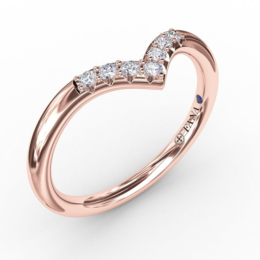 Fana Shared Prong Chevron Diamond Band