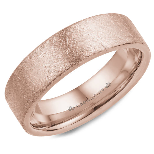 Crownring Wedding Band Rose Gold Classic 6.00mm