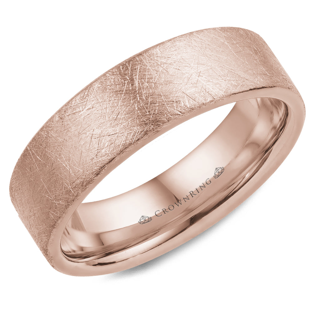 Crownring Wedding Band Rose Gold Classic 6.00mm